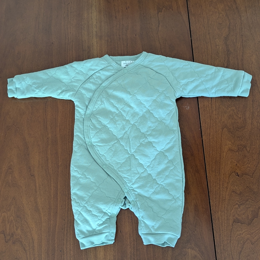 Little Earth Quilted Aqua Kids Footie